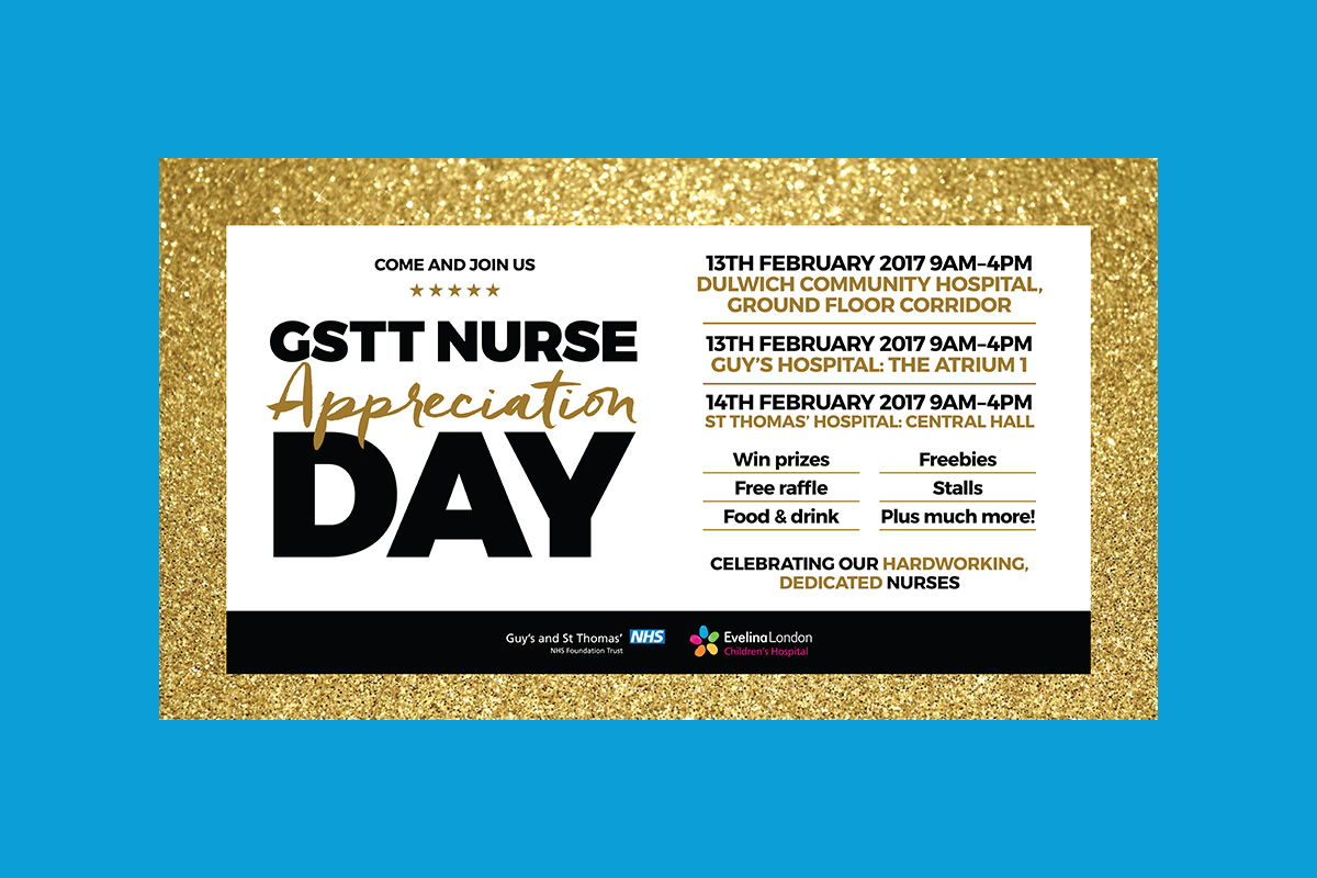 Nurses appreciation flyer for NHS GSTT